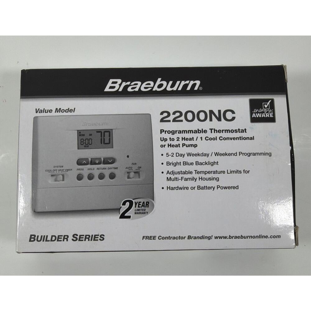 Braeburn 2200NC Programmable Thermostat - Open Box